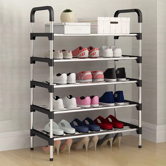 Stainless Steel Shoe Rack – 5 Tiers Heavyweight Shoe Stand & Organizer
