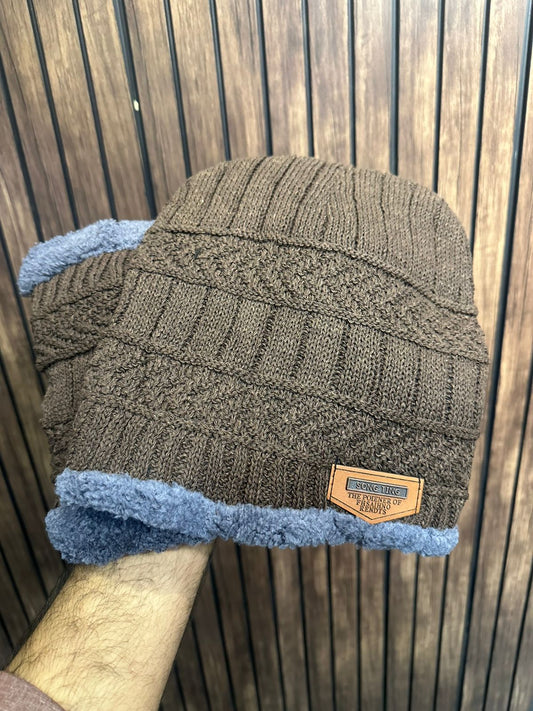 Winter Cap 2 in 1 & Neck Warmer Beanie Set – for Men & Women