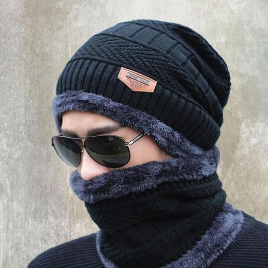 Winter Cap 2 in 1 & Neck Warmer Beanie Set – for Men & Women