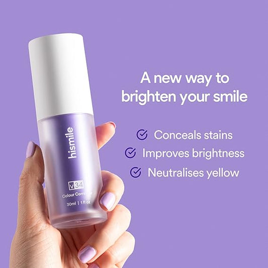 Hismile V34 Purple Color Corrector Serum – Advanced Teeth Whitening Toothpaste