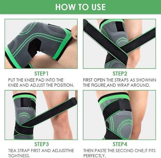 Knee Support Band – 3D Pressure Weaving Adjustable Knee Brace for Pain Relief & Injury Protection