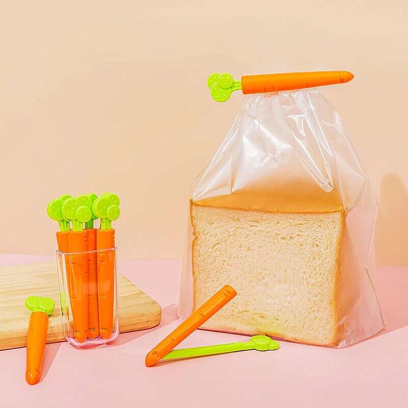 Carrot-Shape Food Sealing Clips – Pack of 5 Bag Clamp Sealers
