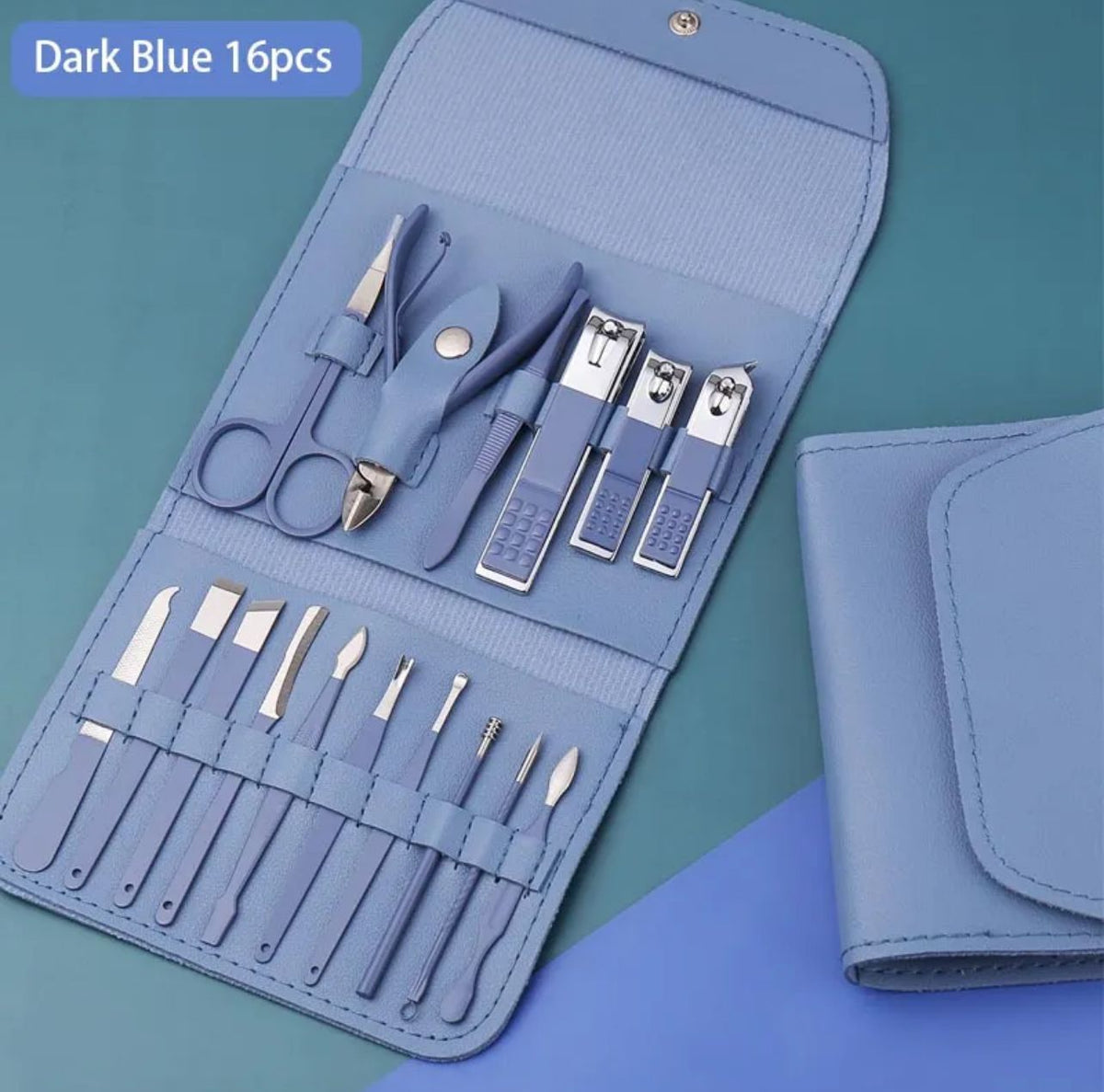 16-in-1 Manicure Pedicure Kit – Stainless Steel Grooming Set for Men & Women
