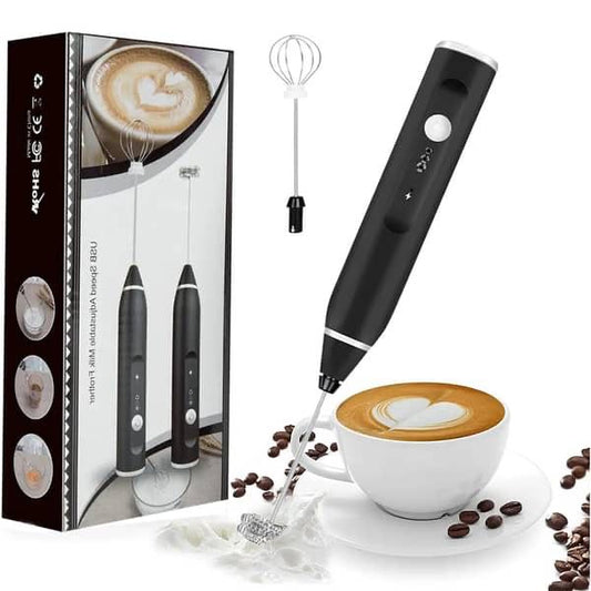 Rechargeable Electric Coffee Beater – 3-Speed Milk Frother & Egg Whisk