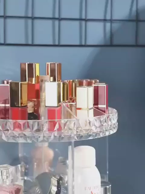 360 Rotating Diamond Jewelry Organizer – Swivel Organizer Box